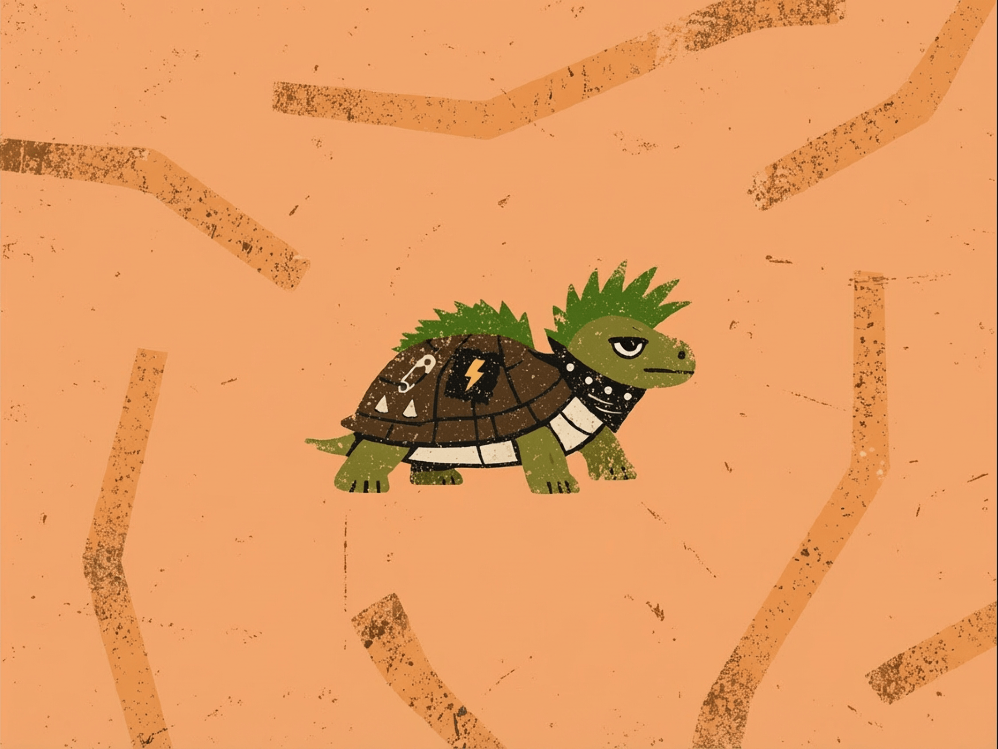 TT-05 Mary River Turtle: "Punk Rocker", a Turtle Tuesday Club illustration by Lee Eisenbarth