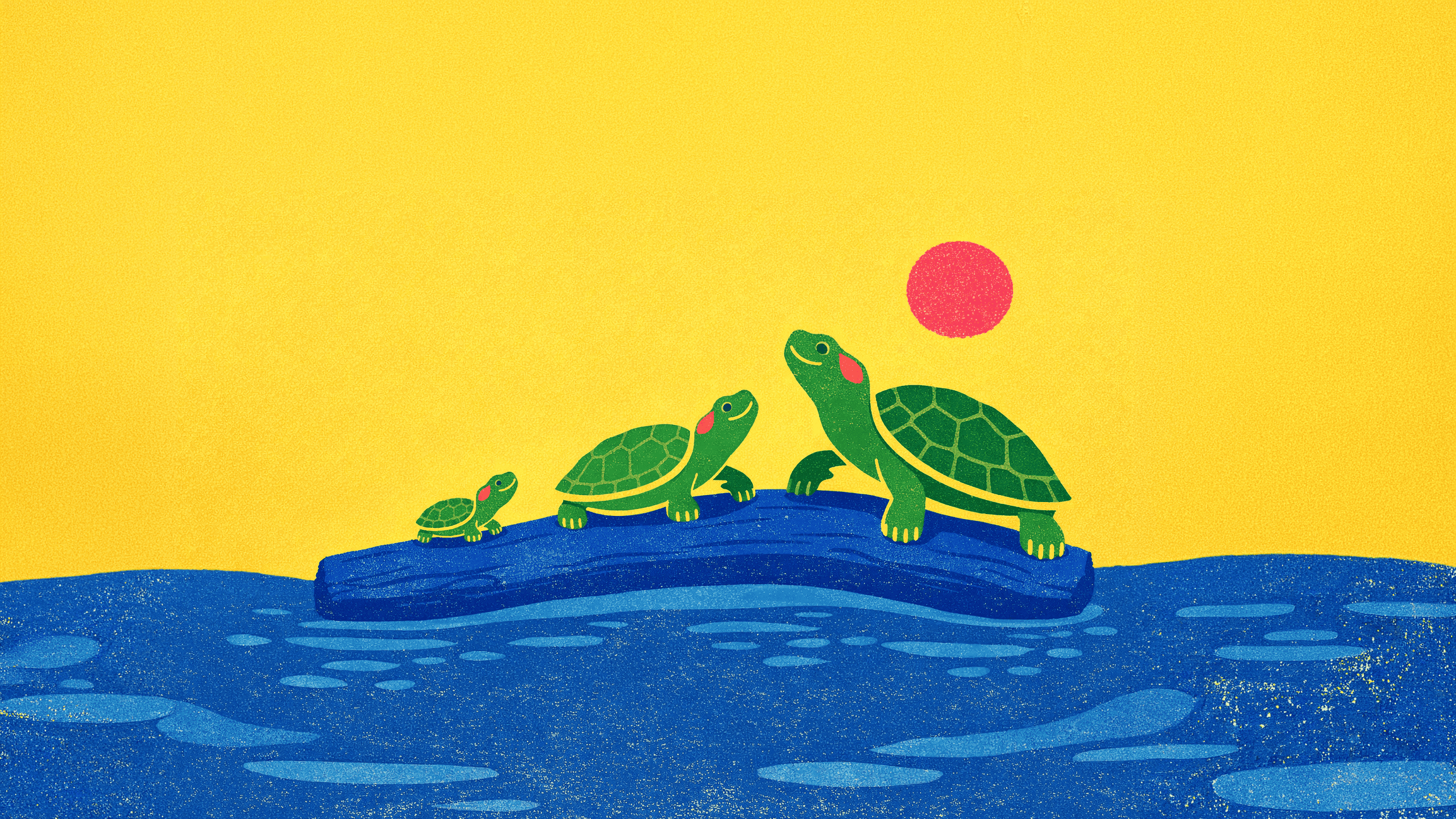 TT-04 Red-eared Slider: "Sun Lounger", a Turtle Tuesday Club illustration by Lee Eisenbarth
