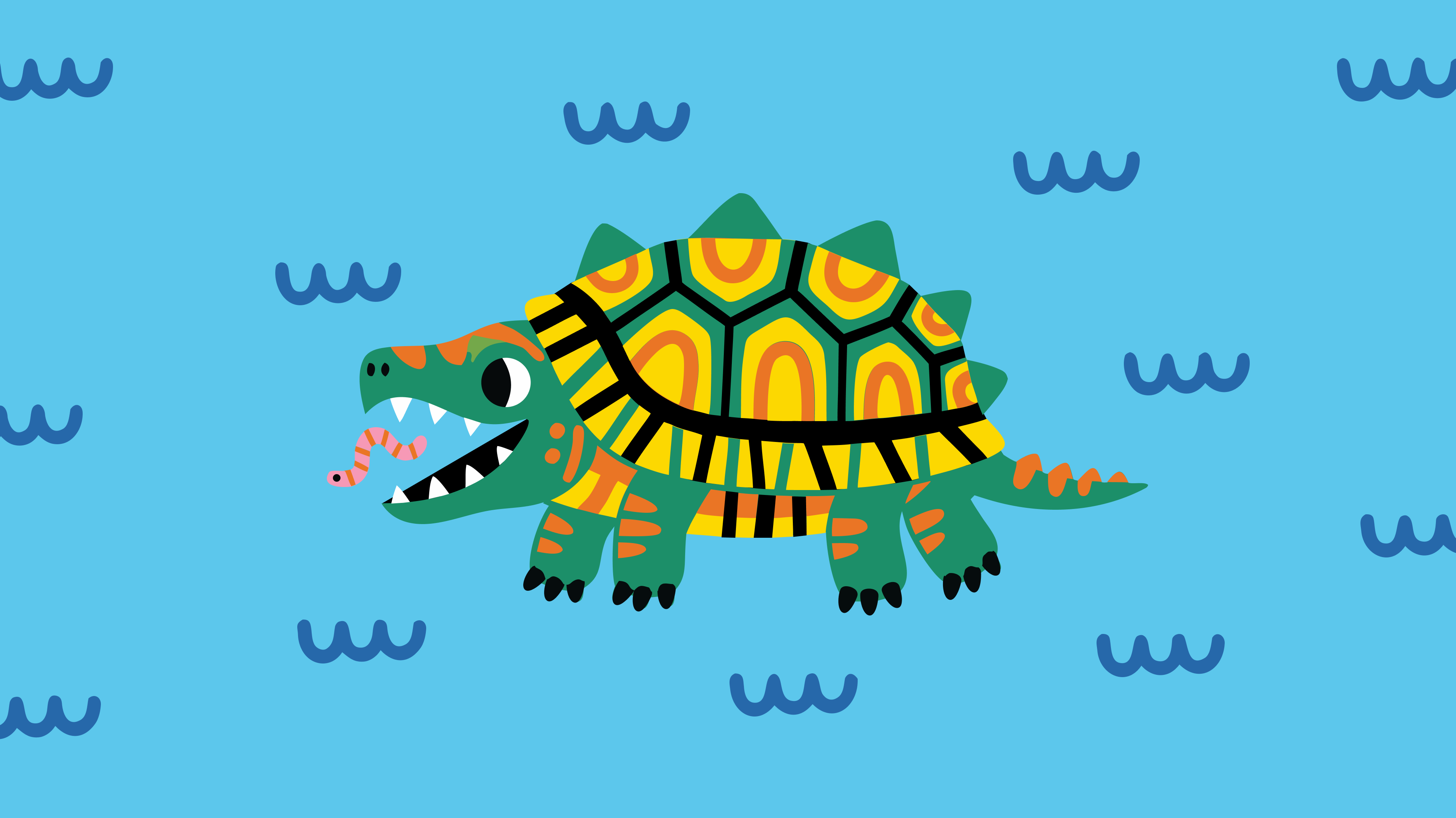 TT-15 Alligator Snapping Turtle: "River Monster", a Turtle Tuesday Club illustration by Lee Eisenbarth