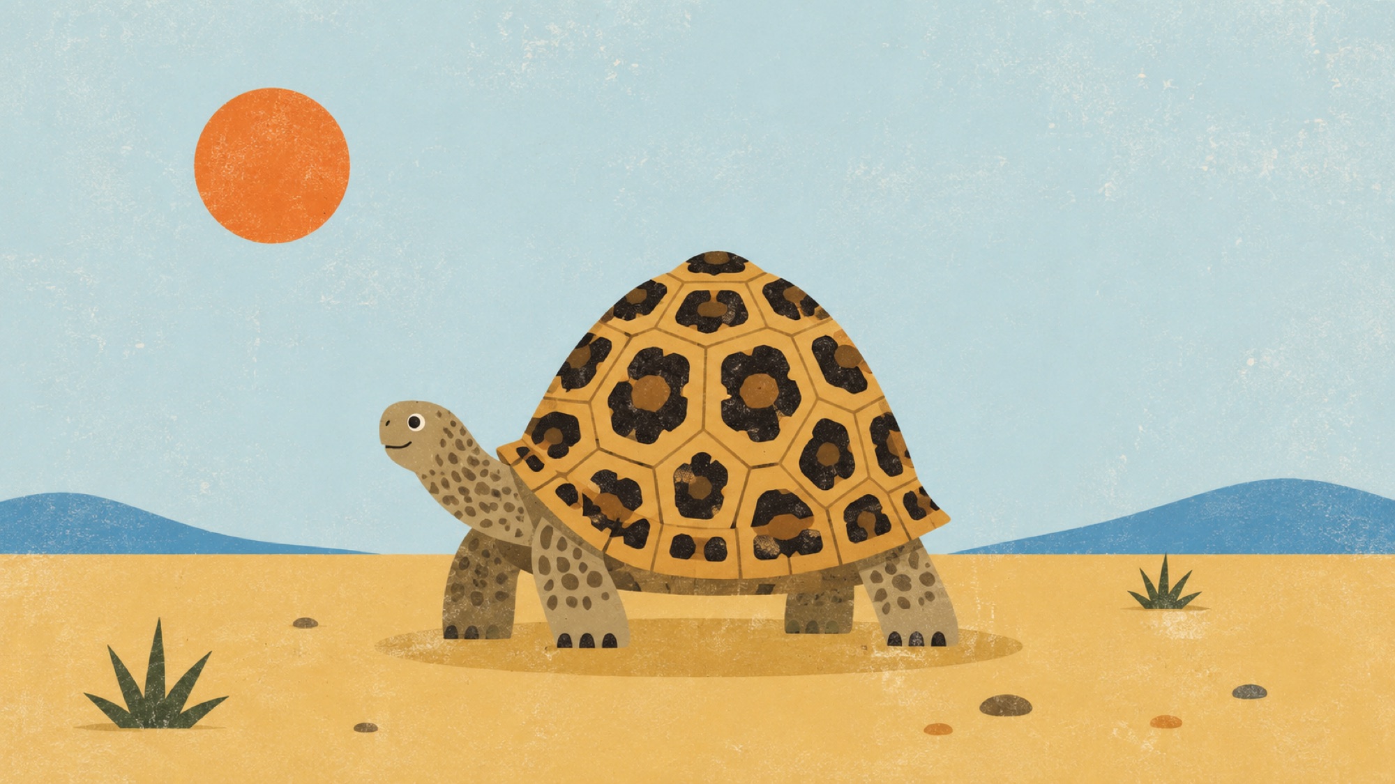 TT-23 Leopard Tortoise: "The Sun Grazer", a Turtle Tuesday Club illustration by Lee Eisenbarth